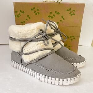 Ilse Jacobsen Boots Tulip 6072 Gray Faux Fur Ankle Bootie Size 40